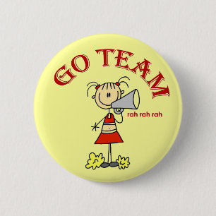 Badge Rond 5 Cm T-shirts et Cadeaux Allez l'Équipe Rah Rah Rah