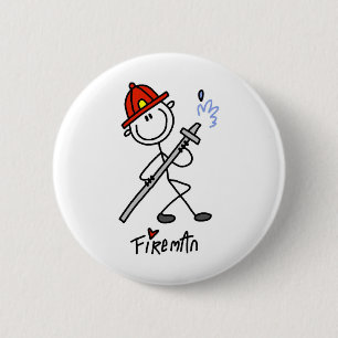 Badge Rond 5 Cm T-shirts et cadeaux basiques de pompier à figure b