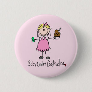 Badge Rond 5 Cm T-shirts et cadeaux Bébé en construction