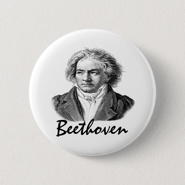 Badge Rond 5 Cm T-shirts et cadeaux Beethoven (Devant)