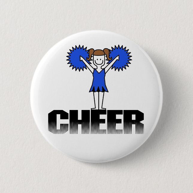 Badge Rond 5 Cm T-shirts et cadeaux Cheerleading bleus (Devant)