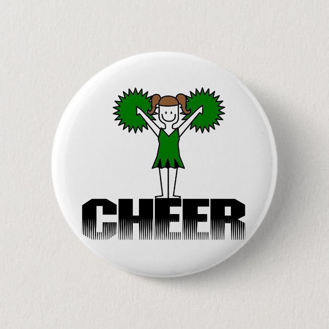 Badge Rond 5 Cm T-shirts et cadeaux Cheerleading verts (Devant)