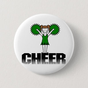 Badge Rond 5 Cm T-shirts et cadeaux Cheerleading verts