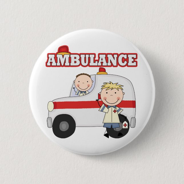 Badge Rond 5 Cm T-shirts et cadeaux d'ambulance (Devant)