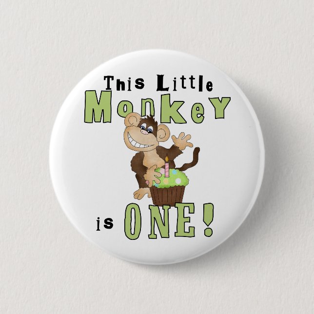 Badge Rond 5 Cm T-shirts et cadeaux d'anniversaire de singe de (Devant)