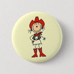 Badge Rond 5 Cm T-shirts et cadeaux de cow-girl de Red Hat