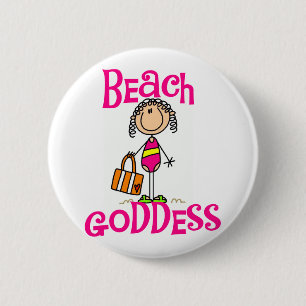 Badge Rond 5 Cm T-shirts et Cadeaux de Déesse de la Plage
