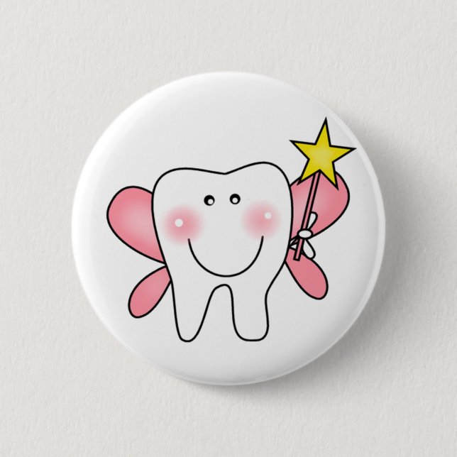 Badge Rond 5 Cm T-shirts et cadeaux de fée de dent (Devant)