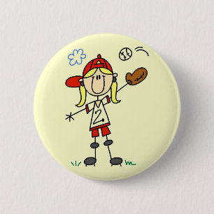 Badge Rond 5 Cm T-shirts et cadeaux de joueur de baseball de fille
