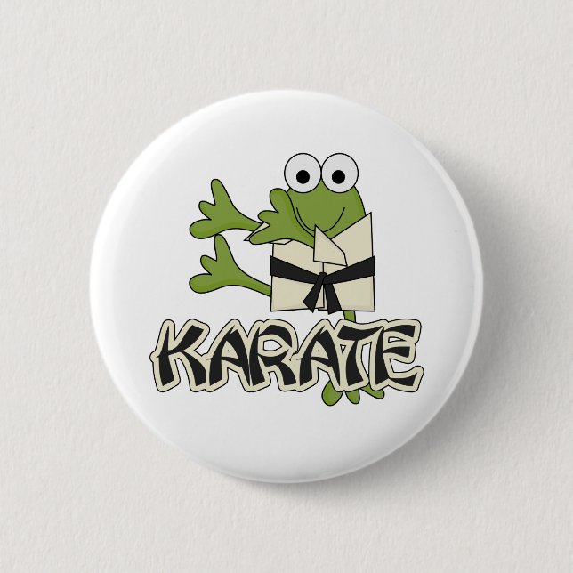 Badge Rond 5 Cm T-shirts et cadeaux de karaté de grenouille (Devant)