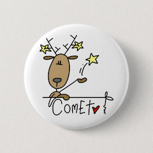Badge Rond 5 Cm T-shirts et Cadeaux de Noël de Renne de Comète
