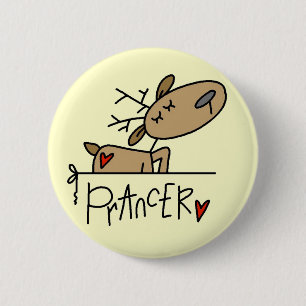 Badge Rond 5 Cm T-shirts et cadeaux de renne de Prancer