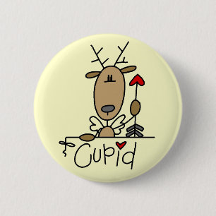 Badge Rond 5 Cm T-shirts et cadeaux de rennes Cupid