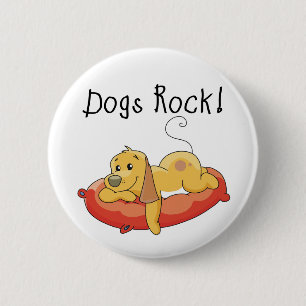 Badge Rond 5 Cm T-shirts et cadeaux de roche de chiens