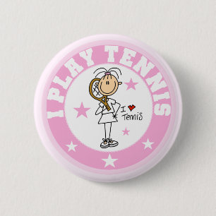 Badge Rond 5 Cm T-shirts et cadeaux de tennis de jeu de la fille I