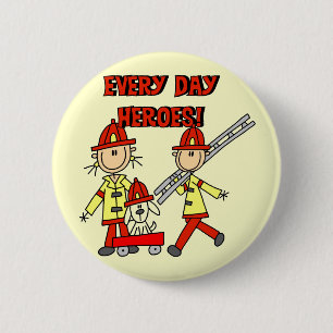 Badge Rond 5 Cm T-shirts et Cadeaux des Héros Pompiers