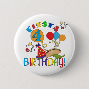 Badge Rond 5 Cm T-shirts et cadeaux Fiesta 4th Birthday