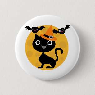 Badge Rond 5 Cm T-shirts et cadeaux Halloween Chats et chauves-sou