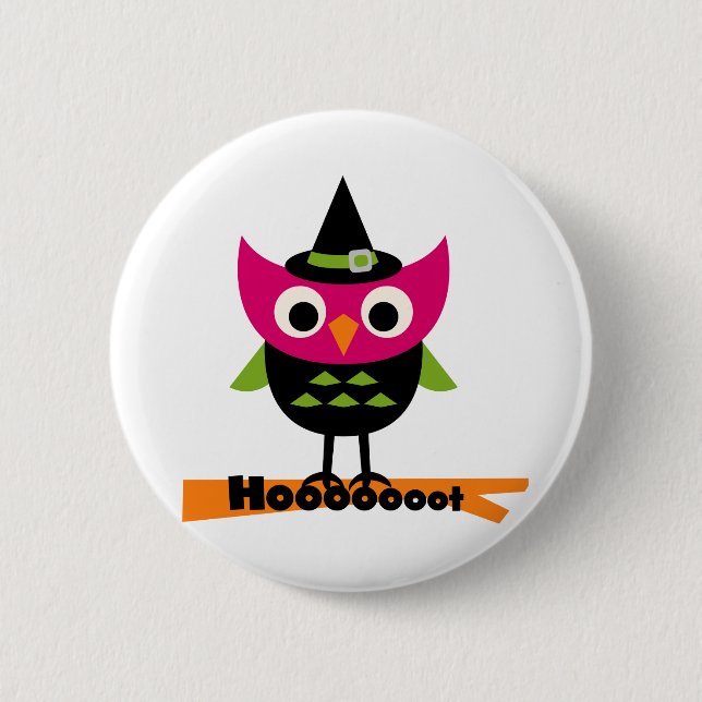 Badge Rond 5 Cm T-shirts et cadeaux Halloween Owl (Devant)