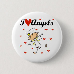 Badge Rond 5 Cm T-shirts et Cadeaux J'aime les Anges