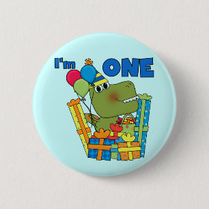 Badge Rond 5 Cm T-shirts et cadeaux Little Dino 1er anniversaire