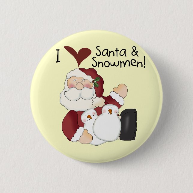 Badge Rond 5 Cm T-shirts et cadeaux père Noël et Snowmen (Devant)