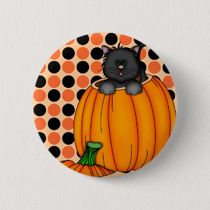 Badge Rond 5 Cm T-shirts et cadeaux pour chat Halloween