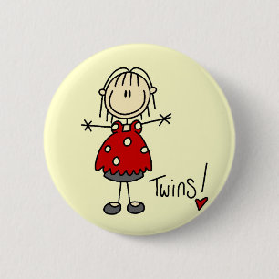 Badge Rond 5 Cm T-shirts et Cadeaux pour Future Maman de Jumeaux