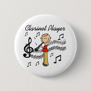Badge Rond 5 Cm T-shirts et Cadeaux pour Joueur de Clarinette Homm