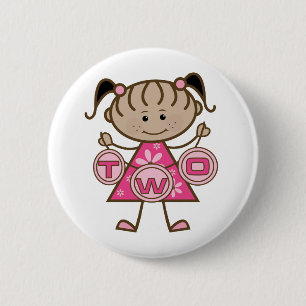 Badge Rond 5 Cm T-shirts et cadeaux pour la petite fille 2e annive