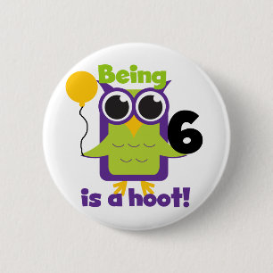 Badge Rond 5 Cm T-shirts et cadeaux pour le 6e anniversaire de Hoo