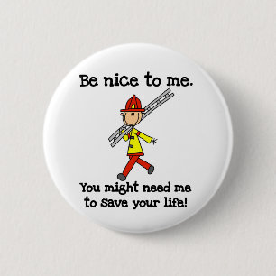 Badge Rond 5 Cm T-shirts et Cadeaux pour Pompiers Sauvez Votre Vie