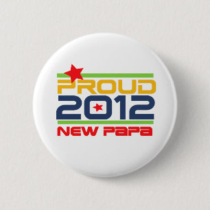 Badge Rond 5 Cm T-shirts et cadeaux Proud New Papa 2012