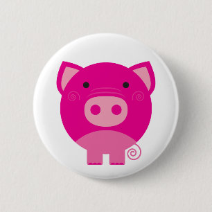 Badge Rond 5 Cm T-shirts et cadeaux roses de porc