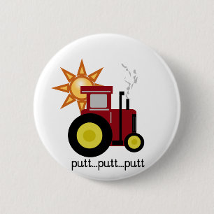 Badge Rond 5 Cm T-shirts et cadeaux rouges de tracteur de ferme