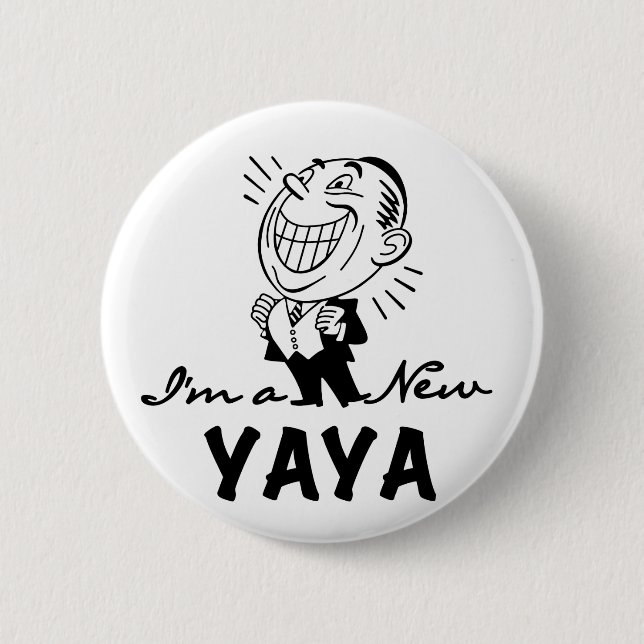 Badge Rond 5 Cm T-shirts et cadeaux Yaya Yaya souriants (Devant)