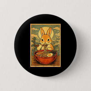Badge Rond 5 Cm T-shirts graphiques japonais Bunny Ramen pour homm