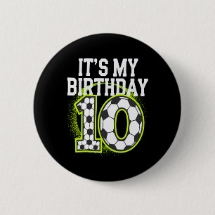 Badge Rond 5 Cm T-shirts pour garçon d'anniversaire 10 Football C'