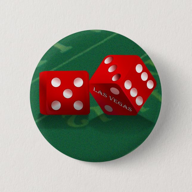 Badge Rond 5 Cm Table de craps avec dés Las Vegas (Devant)