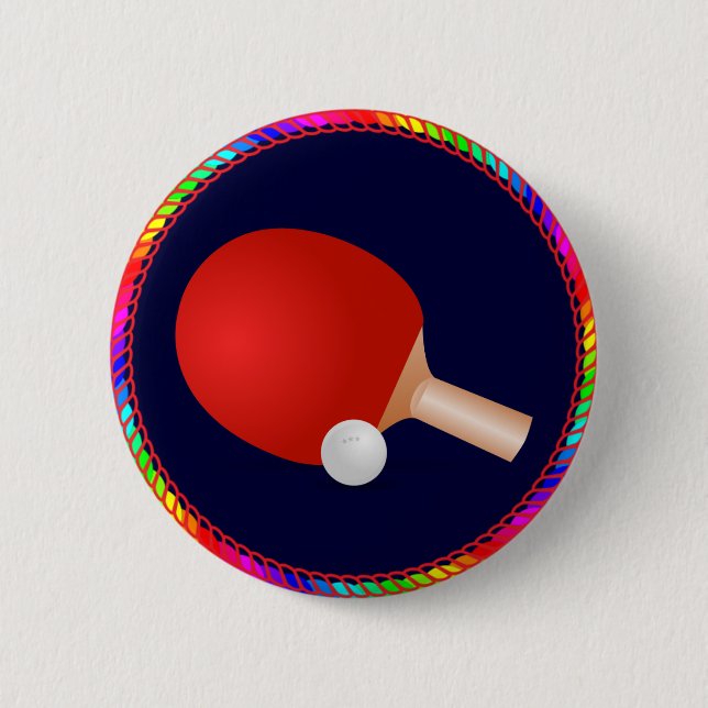 Badge Rond 5 Cm Table de tennis, paddle and ball (Devant)