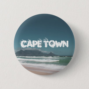 Badge Rond 5 Cm Table Mountain Océan Le Cap
