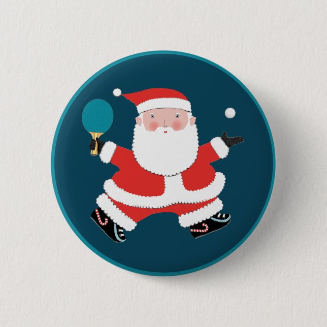 Badge Rond 5 Cm Table Tennis Ping-pong Noël Stocking Stuffers (Devant)