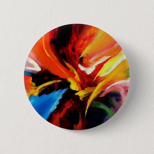 Badge Rond 5 Cm Tableau Abstrait de Serdar Hizli (Devant)