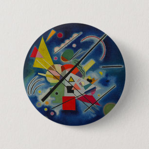 Badge Rond 5 Cm Tableau bleu de Kandinsky