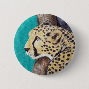 Badge Rond 5 Cm Tableau Cheetah
