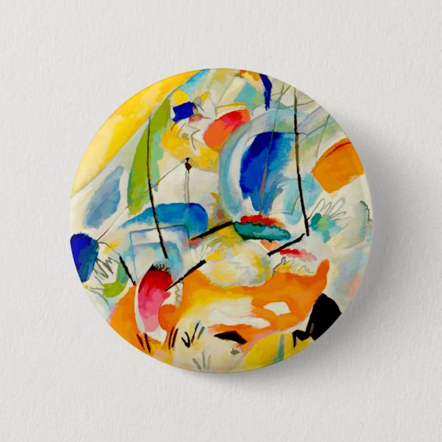 Badge Rond 5 Cm Tableau de bataille maritime de Kandinsky 1913 (Devant)