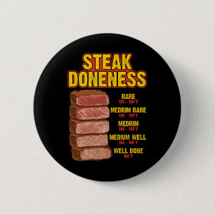 Badge Rond 5 Cm Tableau de guide de cuisson du steak BBQ viande ch