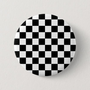 Badge Rond 5 Cm Tableau des vérificateurs noir et blanc