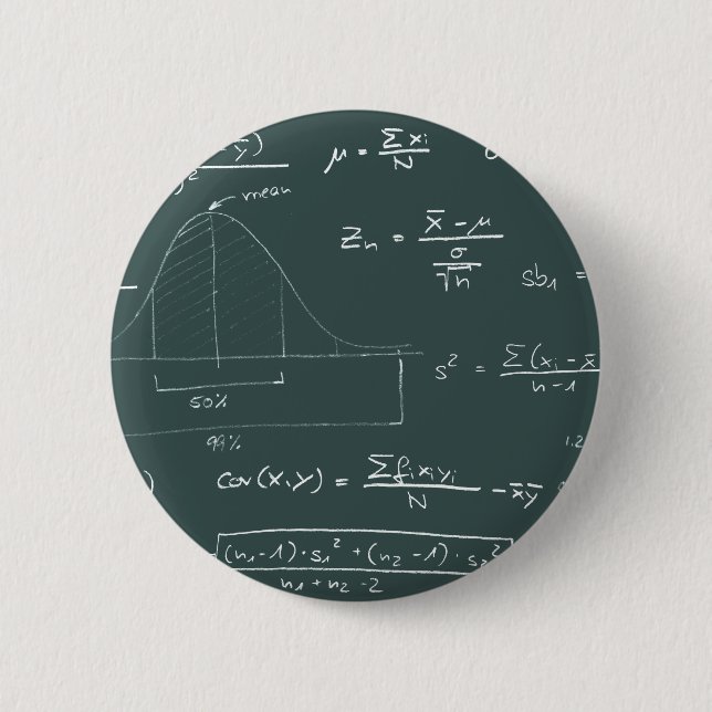 Badge Rond 5 Cm Tableau noir de statistiques (Devant)