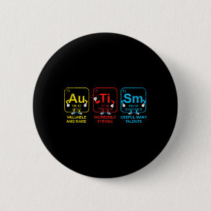 Badge Rond 5 Cm Tableau périodique de sensibilisation à l'autisme